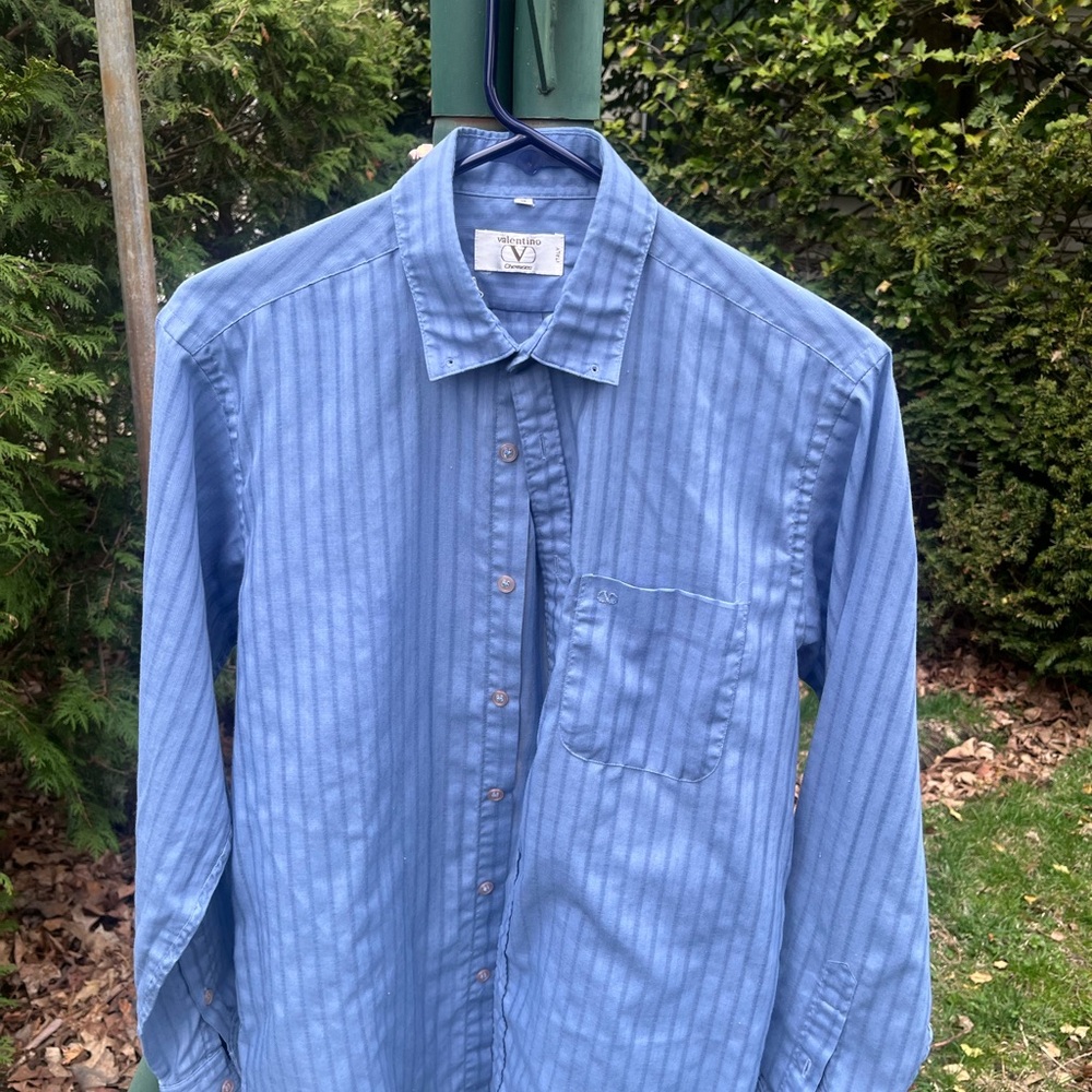 Men's Valentino Blue Striped Shirt